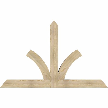 Ekena Millwork Richland Rough Sawn Timber Gable Bracket, Douglas Fir, 84"W x 53"H x 6"D x 6"F, 15/12 Pitch GBW084X53X0606RIC00RDF